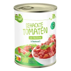 GUT BIO Bio-Gehackte Tomaten* Gemüsekonserven Bei Aldi Nord.