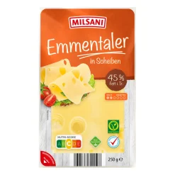 MILSANI Emmentaler* Scheibenkäse & Geriebener Käse Bei Aldi Nord.