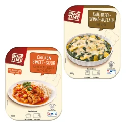 SNACK TIME Fertiggericht* Fertiggerichte Für Mikrowelle & Pfanne Bei Aldi Nord.