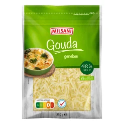 MILSANI Gouda* Scheibenkäse & Geriebener Käse Bei Aldi Nord.