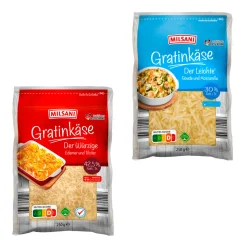 MILSANI Gratinkäse gerieben* Scheibenkäse & Geriebener Käse Bei Aldi Nord.