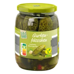 KING'S CROWN Gurkenfässchen* Gemüsekonserven Bei Aldi Nord.|Vegane Fertigprodukte & Vorräte Bei Aldi Nord.