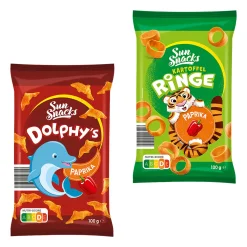 SUN SNACKS Kartoffel-Ringe / Dolphy's* Chips & Salzgebäck Bei Aldi Nord.