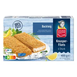 GOLDEN SEAFOOD Knusperfilets* Dosenfisch & Tiefkühlfisch Bei Aldi Nord