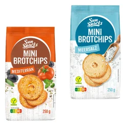 SUN SNACKS Mini Brotchips* Chips & Salzgebäck Bei Aldi Nord.|Vegane Süßigkeiten & Snacks Bei Aldi Nord.
