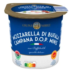 CUCINA NOBILE Mozzarella di Bufala Campana D.O.P. Minis* Frischkäse & Weichkäse Bei Aldi Nord.|Veganes & Vegetarisches Grillgut Bei Aldi Nord.·Grillbeilagen Im Grillsortiment Von Aldi Nord.