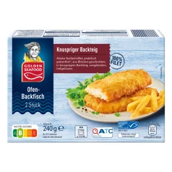GOLDEN SEAFOOD Ofen-Backfisch* Dosenfisch & Tiefkühlfisch Bei Aldi Nord