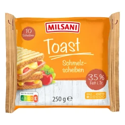 MILSANI Schmelzkäsescheiben* Scheibenkäse & Geriebener Käse Bei Aldi Nord.