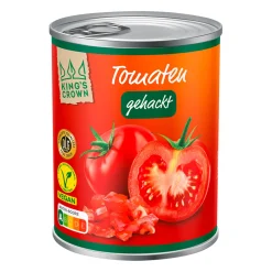 KING'S CROWN Tomaten gehackt* Gemüsekonserven Bei Aldi Nord.|Vegane Fertigprodukte & Vorräte Bei Aldi Nord.