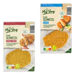 MYVAY Vegane Schnitzel* Vegane Fertigprodukte & Vorräte Bei Aldi Nord.|Veganer Fleischersatz Bei Aldi Nord.