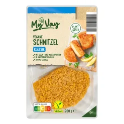 MYVAY Vegane Schnitzel* Vegane Fertigprodukte & Vorräte Bei Aldi Nord.|Veganer Fleischersatz Bei Aldi Nord.